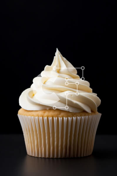 Σετ των 2 Intra Συλλεκτικό Ξύλινο Παζλ Plywood  4mm - Μονό cupcake με λευκό πάγωμα σε μαύρο φόντο Σε Ξύλινο Κουτί - Διαστάσεις: 10x10 cm – 25 κομμάτια