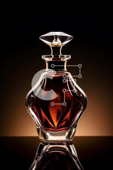 Intra Συλλεκτικό Ξύλινο Παζλ Plywood  4mm - Κομψό μπουκάλι αρώματος σε μαύρο φόντο Σε Ξύλινο Κουτί - Διαστάσεις Puzzle: 10x10 cm – 25 κομμάτια