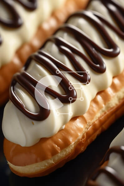 Σετ των 2 Intra Συλλεκτικό Ξύλινο Παζλ Plywood  4mm - Νόστιμο επιδόρπιο με σοκολάτα και λευκό γλάσο Σε Ξύλινο Κουτί - Διαστάσεις: 10x10 cm – 25 κομμάτια