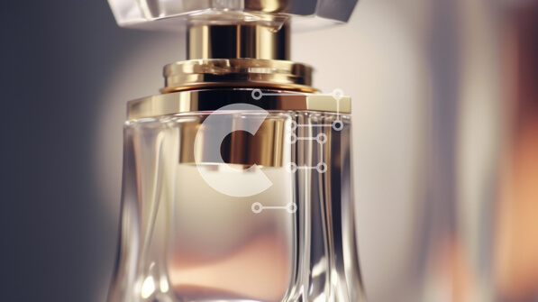 Intra Συλλεκτικό Ξύλινο Παζλ Plywood  4mm - Κομψό διαφανές μπουκάλι αρώματος με χρυσά καπάκια Σε Ξύλινο Κουτί - Διαστάσεις Puzzle: 10x10 cm – 25 κομμάτια