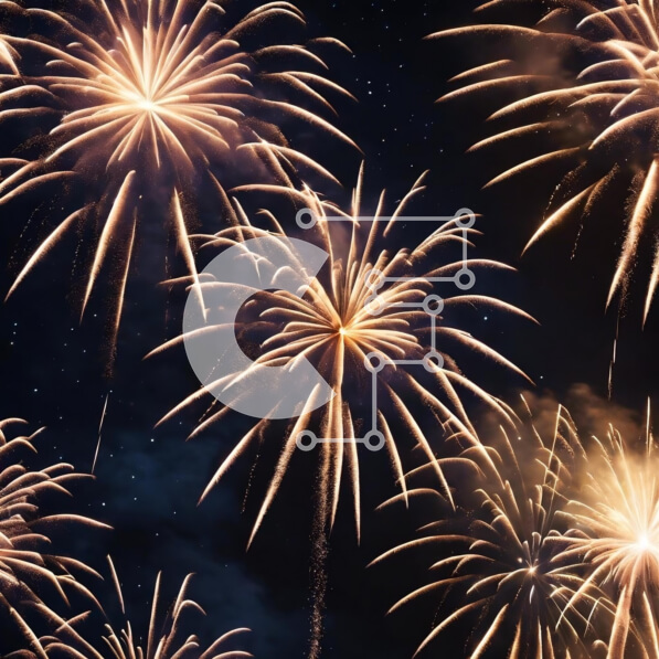 Intra Συλλεκτικό Ξύλινο Παζλ Plywood  4mm - Πολύχρωμη επίδειξη πυροτεχνημάτων στον νυχτερινό ουρανό Σε Ξύλινο Κουτί - Διαστάσεις Puzzle: 10x10 cm – 25 κομμάτια