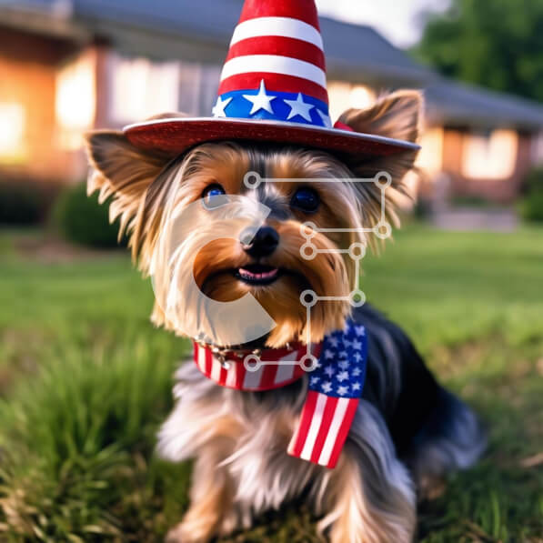 Intra Συλλεκτικό Ξύλινο Παζλ Plywood  4mm - Πατριωτικό σκυλί που γιορτάζει σε εξωτερικούς χώρους Σε Ξύλινο Κουτί - Διαστάσεις: 10x10 cm – 25 κομμάτια