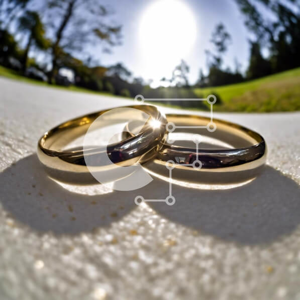 Σετ των 2 Intra Συλλεκτικό Ξύλινο Παζλ Plywood  4mm - Χρυσές Βέρες με φως του ήλιου Σε Ξύλινο Κουτί - Διαστάσεις: 10x10 cm – 25 κομμάτια