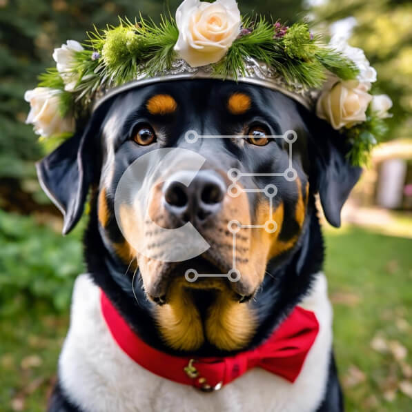 Intra Συλλεκτικό Ξύλινο Παζλ Plywood  4mm - Παιχνιδιάρικο σκυλί με κορώνα λουλουδιών Σε Ξύλινο Κουτί - Διαστάσεις: 10x10 cm – 25 κομμάτια