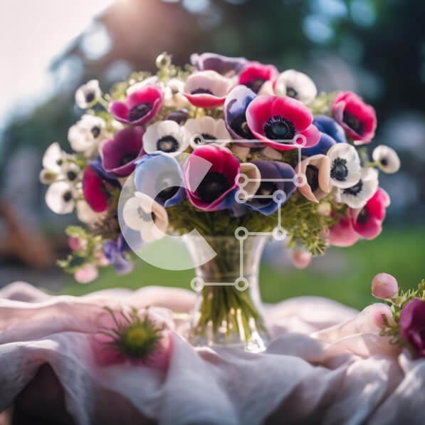 Σετ των 2 Intra Συλλεκτικό Ξύλινο Παζλ Plywood  4mm - Πολύχρωμη ανθοσύνθεση σε διάφανο βάζο Σε Ξύλινο Κουτί - Διαστάσεις: 10x10 cm – 25 κομμάτια