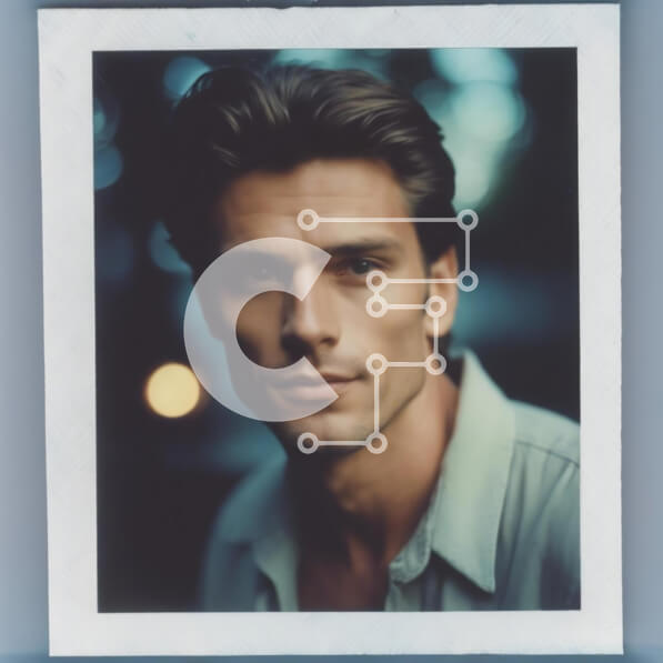 Intra Συλλεκτικό Ξύλινο Παζλ Plywood  4mm - Άνδρας με ξανθά μαλλιά και καστανά μάτια σε κοντινό πλάνο Σε Ξύλινο Κουτί - Διαστάσεις Puzzle: 10x10 cm – 25 κομμάτια