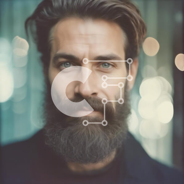 Intra Συλλεκτικό Ξύλινο Παζλ Plywood  4mm - Κομψός άνδρας με γένια και μπλε μάτια που ελέγχουν την ώρα Σε Ξύλινο Κουτί - Διαστάσεις Puzzle: 10x10 cm – 25 κομμάτια