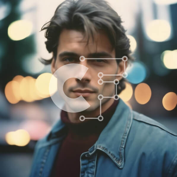 Intra Συλλεκτικό Ξύλινο Παζλ Plywood  4mm - Κομψός άντρας με τζιν μπουφάν και μπλε τζιν Σε Ξύλινο Κουτί - Διαστάσεις Puzzle: 10x10 cm – 25 κομμάτια