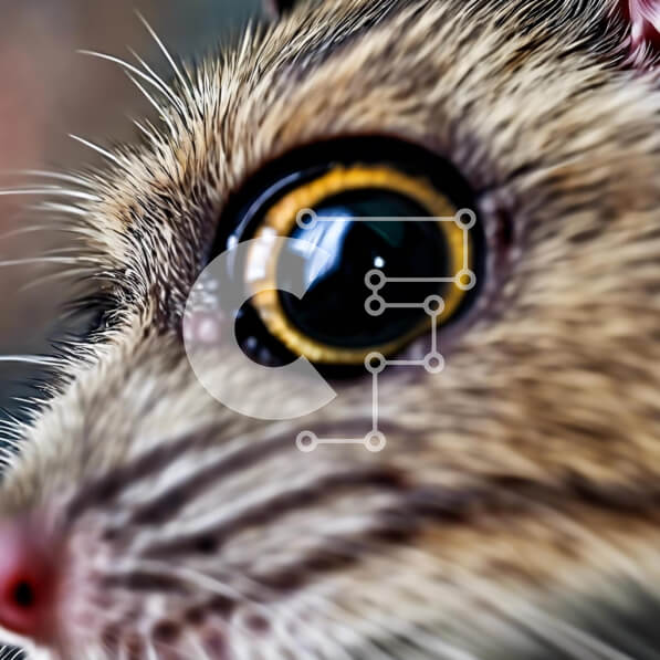 Intra Συλλεκτικό Ξύλινο Παζλ Plywood  4mm - Κοντινό πλάνο περίεργο ποντίκι Σε Ξύλινο Κουτί - Διαστάσεις: 10x10 cm – 25 κομμάτια