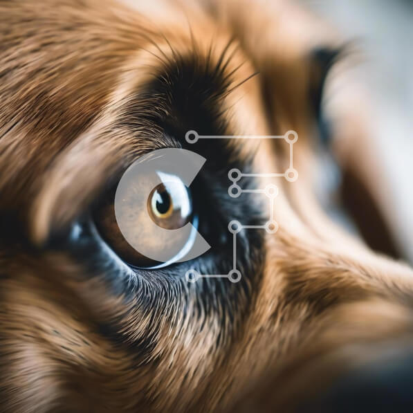 Intra Συλλεκτικό Ξύλινο Παζλ Plywood  4mm - Κινηματογράφηση σε πρώτο πλάνο με περίεργα μάτια καφέ σκύλου Σε Ξύλινο Κουτί - Διαστάσεις: 10x10 cm – 25 κομμάτια