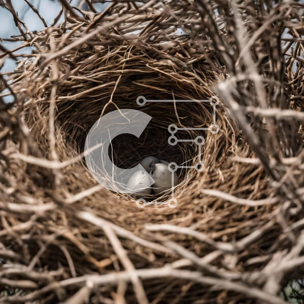 Intra Συλλεκτικό Ξύλινο Παζλ Plywood  4mm - Φωλιά πουλιών με τρεις νεοσσούς Σε Ξύλινο Κουτί - Διαστάσεις: 10x10 cm – 25 κομμάτια