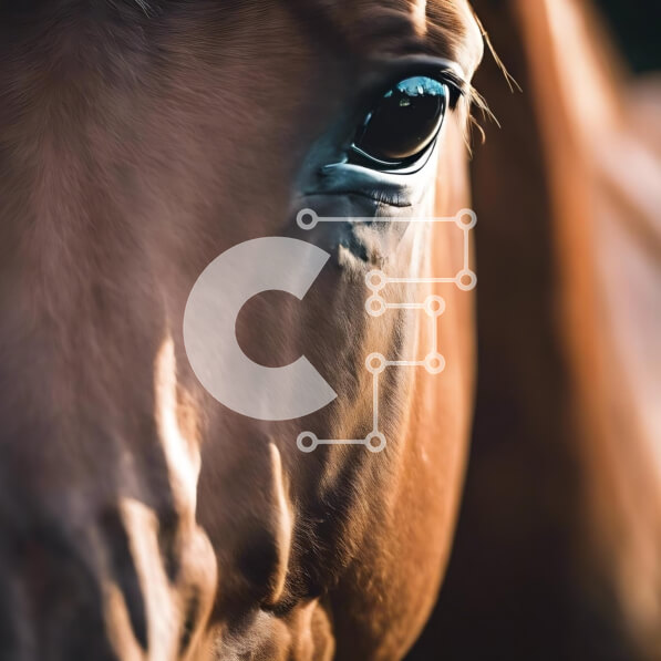 Intra Συλλεκτικό Ξύλινο Παζλ Plywood  4mm - Κοντινό πλάνο του ματιού του αλόγου Σε Ξύλινο Κουτί - Διαστάσεις: 10x10 cm – 25 κομμάτια