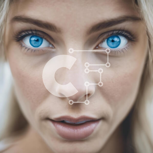 Σετ των 2 Intra Συλλεκτικό Ξύλινο Παζλ Plywood  4mm - Κοντινό πλάνο της γυναίκας με τα μπλε μάτια Σε Ξύλινο Κουτί - Διαστάσεις: 10x10 cm – 25 κομμάτια