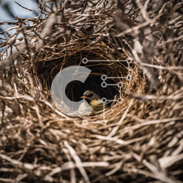 Intra Συλλεκτικό Ξύλινο Παζλ Plywood  4mm - Πουλιά που φωλιάζουν σε κλαδιά και χόρτα Σε Ξύλινο Κουτί - Διαστάσεις: 10x10 cm – 25 κομμάτια