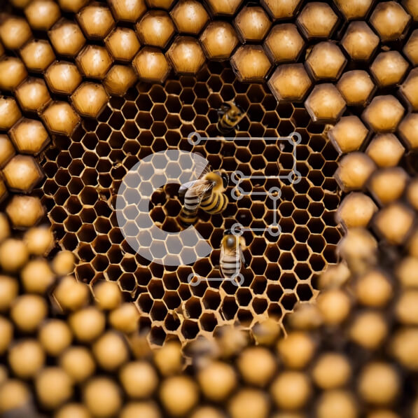 Intra Συλλεκτικό Ξύλινο Παζλ Plywood  4mm - Μέλισσες Φωλιάζουν στην Κηρήθρα Σε Ξύλινο Κουτί - Διαστάσεις: 10x10 cm – 25 κομμάτια