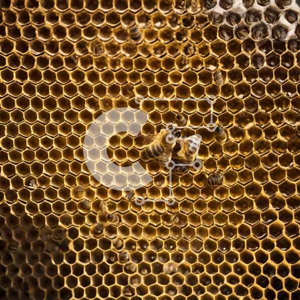 Intra Συλλεκτικό Ξύλινο Παζλ Plywood  4mm - Μέλισσες στην κηρήθρα Σε Ξύλινο Κουτί - Διαστάσεις: 10x10 cm – 25 κομμάτια