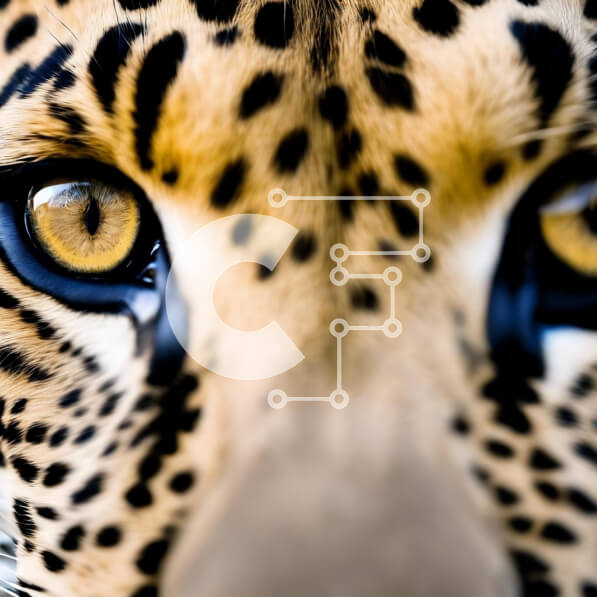 Intra Συλλεκτικό Ξύλινο Παζλ Plywood  4mm - Κοντινό πλάνο Λεοπάρ Μάτι με κίτρινα μάτια Σε Ξύλινο Κουτί - Διαστάσεις: 10x10 cm – 25 κομμάτια