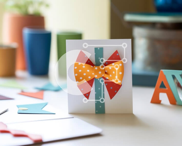 Intra Συλλεκτικό Ξύλινο Παζλ Plywood  4mm - Ευχετήρια κάρτα με πολύχρωμα τόξα και προμήθειες χειροτεχνίας Σε Ξύλινο Κουτί - Διαστάσεις Puzzle: 10x10 cm – 25 κομμάτια