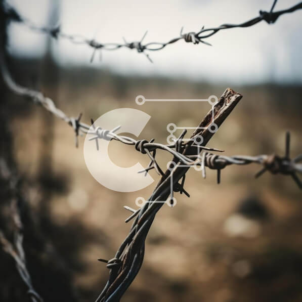 Intra Συλλεκτικό Ξύλινο Παζλ Plywood  4mm - Φράχτη από συρματόπλεγμα για ασφάλεια Σε Ξύλινο Κουτί - Διαστάσεις Puzzle: 10x10 cm – 25 κομμάτια