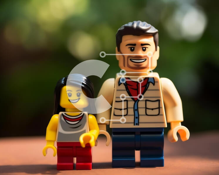 Intra Συλλεκτικό Ξύλινο Παζλ Plywood  4mm - Κομψό ζευγάρι Lego με επίσημη λευκή ενδυμασία Σε Ξύλινο Κουτί - Διαστάσεις Puzzle: 10x10 cm – 25 κομμάτια