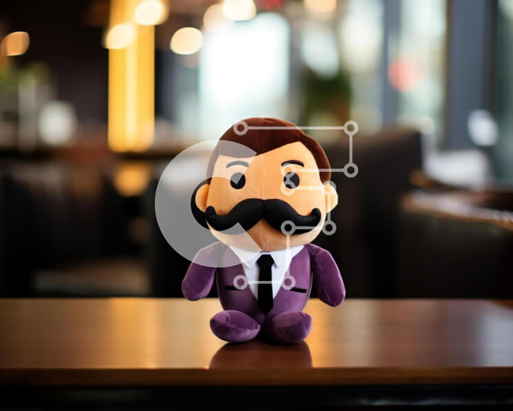 Intra Συλλεκτικό Ξύλινο Παζλ Plywood  4mm - Μωβ βελούδινο παιχνίδι με κομψό κοστούμι και γραβάτα Σε Ξύλινο Κουτί - Διαστάσεις: 10x10 cm – 25 κομμάτια