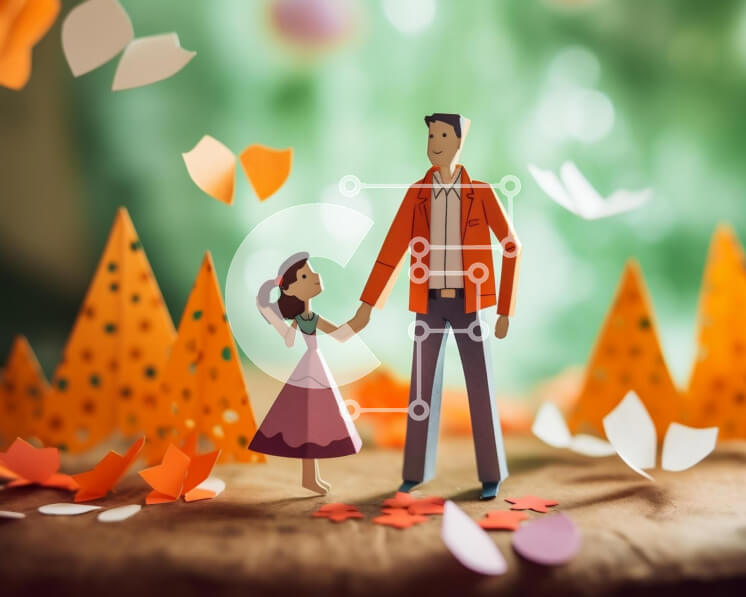 Intra Συλλεκτικό Ξύλινο Παζλ Plywood  4mm - Ρομαντικό ζευγάρι που κρατά τα χέρια στη σκηνή του φθινοπώρου Σε Ξύλινο Κουτί - Διαστάσεις Puzzle: 10x10 cm – 25 κομμάτια