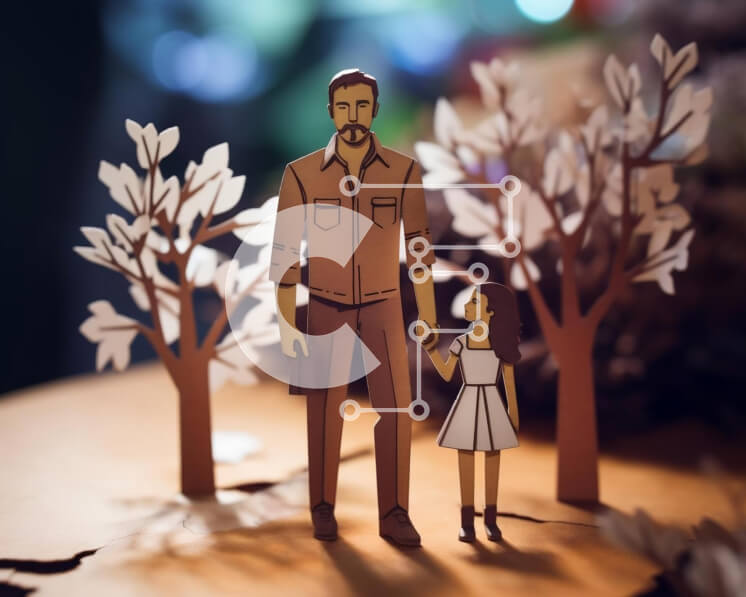 Intra Συλλεκτικό Ξύλινο Παζλ Plywood  4mm - Ηλικιωμένοι άνδρας και κόρη απολαμβάνουν τη φύση Σε Ξύλινο Κουτί - Διαστάσεις Puzzle: 10x10 cm – 25 κομμάτια