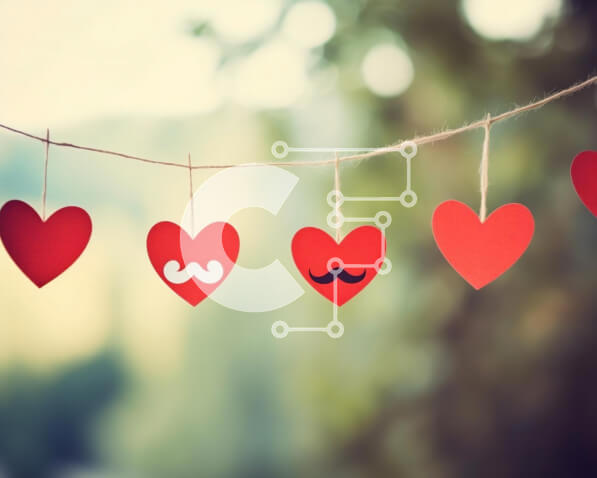 Intra Συλλεκτικό Ξύλινο Παζλ Plywood  4mm - Κόκκινα διακοσμητικά από χαρτί σε σχήμα καρδιάς για την ημέρα του Αγίου Βαλεντίνου Σε Ξύλινο Κουτί - Διαστάσεις: 10x10 cm – 25 κομμάτια