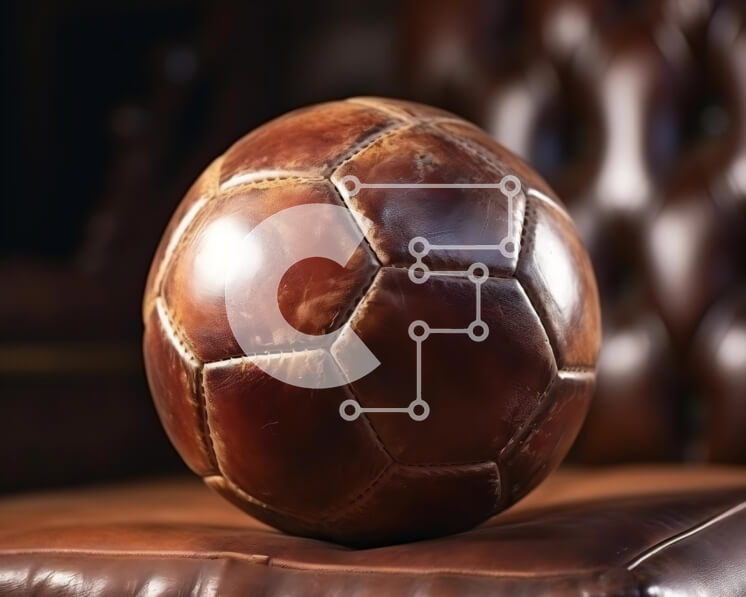 Intra Συλλεκτικό Ξύλινο Παζλ Plywood  4mm - Καφέ δερμάτινη μπάλα ποδοσφαίρου σε ντεμοντέ δερμάτινη καρέκλα Σε Ξύλινο Κουτί - Διαστάσεις: 10x10 cm – 25 κομμάτια