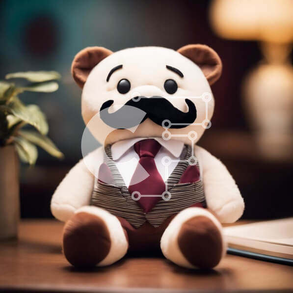 Intra Συλλεκτικό Ξύλινο Παζλ Plywood  4mm - Κομψό αρκουδάκι με κοστούμι και γραβάτα Σε Ξύλινο Κουτί - Διαστάσεις: 10x10 cm – 25 κομμάτια
