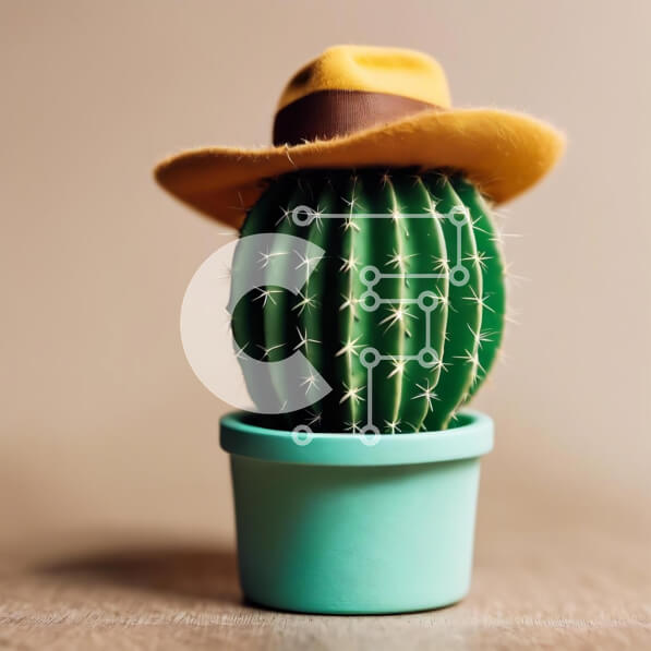 Intra Συλλεκτικό Ξύλινο Παζλ Plywood  4mm - Μικρό φυτό κάκτων σε κίτρινη γλάστρα σε ξύλινο τραπέζι Σε Ξύλινο Κουτί - Διαστάσεις: 10x10 cm – 25 κομμάτια