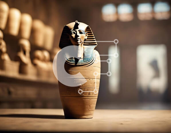 Intra Συλλεκτικό Ξύλινο Παζλ Plywood  4mm - Αιγυπτιακή σαρκοφάγος στην έκθεση του μουσείου Σε Ξύλινο Κουτί - Διαστάσεις Puzzle: 10x10 cm – 25 κομμάτια