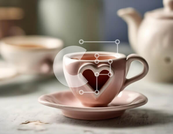 Σετ των 2 Intra Συλλεκτικό Ξύλινο Παζλ Plywood  4mm - Φλιτζάνια και πιατάκια για τσάι και καφέ με τσαγιέρες σε σχήμα καρδιάς Σε Ξύλινο Κουτί - Διαστάσεις: 10x10 cm – 25 κομμάτια