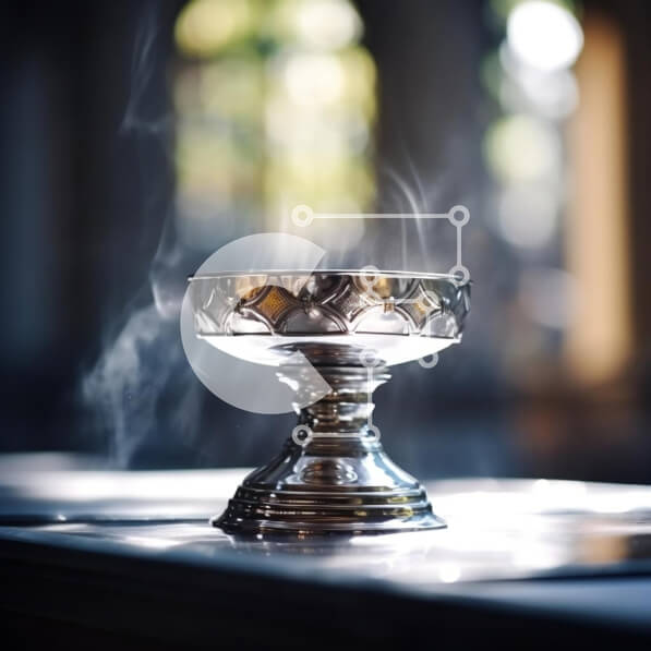 Intra Συλλεκτικό Ξύλινο Παζλ Plywood  4mm - Silver Communion Bowl με Καπνό Σε Ξύλινο Κουτί - Διαστάσεις Puzzle: 10x10 cm – 25 κομμάτια