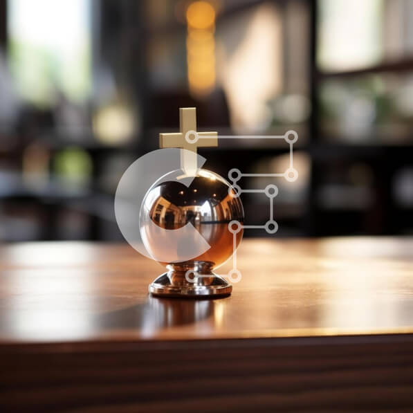 Intra Συλλεκτικό Ξύλινο Παζλ Plywood  4mm - Χρυσό διακοσμητικό αντικείμενο σε δρύινο ξύλινο τραπέζι Σε Ξύλινο Κουτί - Διαστάσεις: 10x10 cm – 25 κομμάτια