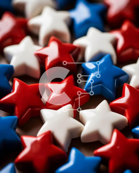 Intra Συλλεκτικό Ξύλινο Παζλ Plywood  4mm - Πατριωτικές καραμέλες σε σχήμα αστεριού για την Ημέρα της Ανεξαρτησίας Σε Ξύλινο Κουτί - Διαστάσεις: 10x10 cm – 25 κομμάτια