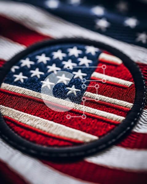 Intra Συλλεκτικό Ξύλινο Παζλ Plywood  4mm - Έμπλαστρο αμερικανικής σημαίας για τον εορτασμό της Ημέρας της Ανεξαρτησίας Σε Ξύλινο Κουτί - Διαστάσεις: 10x10 cm – 25 κομμάτια