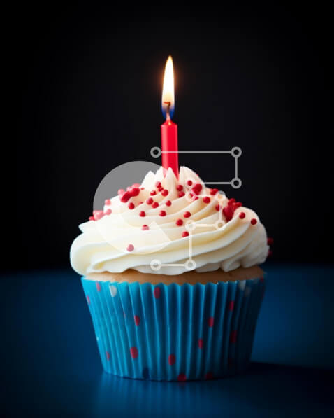 Σετ των 2 Intra Συλλεκτικό Ξύλινο Παζλ Plywood  4mm - Μπλε και άσπρο Cupcake με αναμμένο κερί Σε Ξύλινο Κουτί - Διαστάσεις: 10x10 cm – 25 κομμάτια