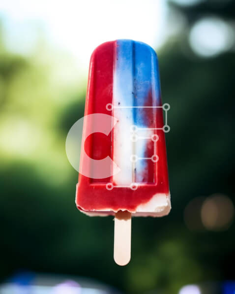 Σετ των 2 Intra Συλλεκτικό Ξύλινο Παζλ Plywood  4mm - Κόκκινο, λευκό και μπλε παγωτό παγωτό που επιπλέει στον αέρα Σε Ξύλινο Κουτί - Διαστάσεις: 10x10 cm – 25 κομμάτια