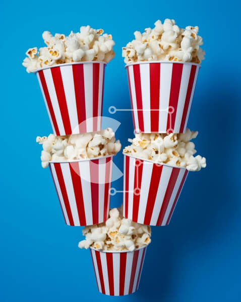 Σετ των 2 Intra Συλλεκτικό Ξύλινο Παζλ Plywood  4mm - Διάταξη σε σχήμα καρδιάς από κόκκινα και λευκά ποπ κορν Σε Ξύλινο Κουτί - Διαστάσεις: 10x10 cm – 25 κομμάτια