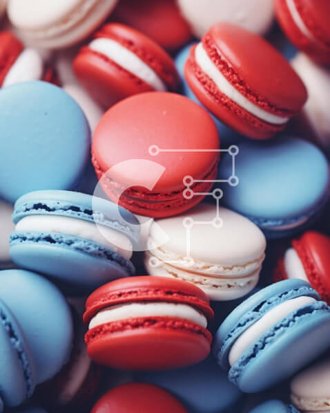 Σετ των 2 Intra Συλλεκτικό Ξύλινο Παζλ Plywood  4mm - Γιορτάζουμε την 4η Ιουλίου με κόκκινα, λευκά και μπλε αμυγδαλωτά Σε Ξύλινο Κουτί - Διαστάσεις: 10x10 cm – 25 κομμάτια