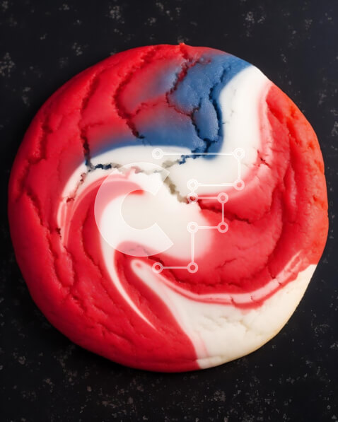 Σετ των 2 Intra Συλλεκτικό Ξύλινο Παζλ Plywood  4mm - Πατριωτικό κόκκινο, λευκό και μπλε στροβιλισμένο μπισκότο Σε Ξύλινο Κουτί - Διαστάσεις: 10x10 cm – 25 κομμάτια