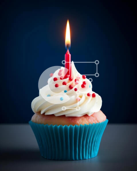 Σετ των 2 Intra Συλλεκτικό Ξύλινο Παζλ Plywood  4mm - Blue Frosting Cupcake με αναμμένο κερί Σε Ξύλινο Κουτί - Διαστάσεις: 10x10 cm – 25 κομμάτια