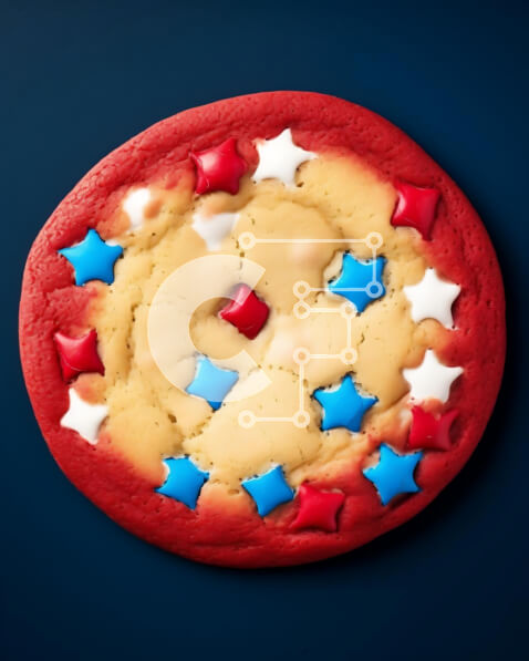 Σετ των 2 Intra Συλλεκτικό Ξύλινο Παζλ Plywood  4mm - Πατριωτικό κόκκινο, λευκό και μπλε μπισκότο με αστέρια Σε Ξύλινο Κουτί - Διαστάσεις: 10x10 cm – 25 κομμάτια