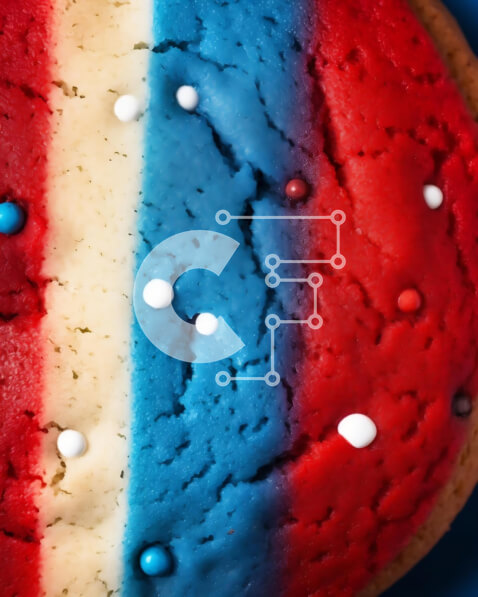 Σετ των 2 Intra Συλλεκτικό Ξύλινο Παζλ Plywood  4mm - Πατριωτικό μπισκότο 4ης ​​Ιουλίου με κόκκινο, λευκό και μπλε χρώματα Σε Ξύλινο Κουτί - Διαστάσεις: 10x10 cm – 25 κομμάτια