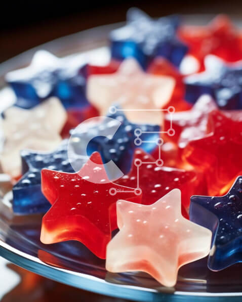 Intra Συλλεκτικό Ξύλινο Παζλ Plywood  4mm - Πατριωτικά επιδόρπια για τις 4 Ιουλίου Σε Ξύλινο Κουτί - Διαστάσεις: 10x10 cm – 25 κομμάτια