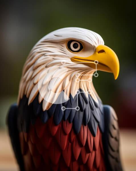 Σετ των 2 Intra Συλλεκτικό Ξύλινο Παζλ Plywood  4mm - Παιχνίδι φαλακρός αετός σε ξύλινη επιφάνεια Σε Ξύλινο Κουτί - Διαστάσεις: 10x10 cm – 25 κομμάτια