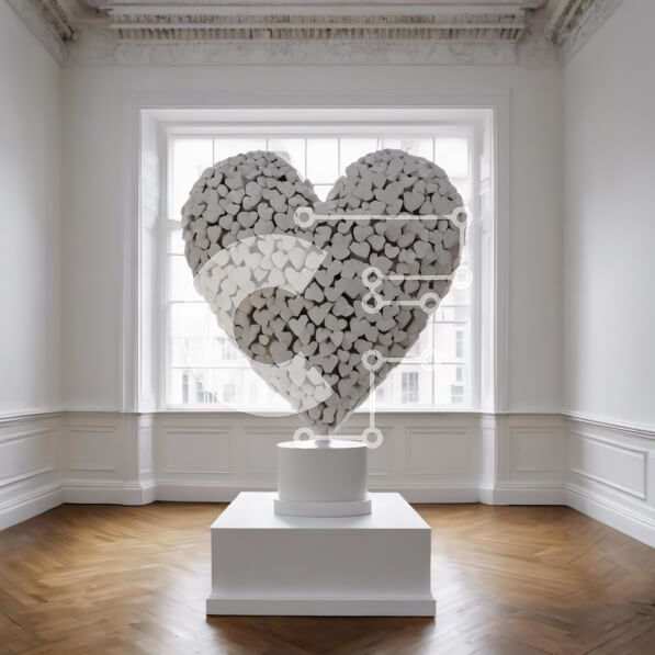 Intra Συλλεκτικό Ξύλινο Παζλ Plywood  4mm - Ξύλινο γλυπτό σε σχήμα καρδιάς σε κενό δωμάτιο Σε Ξύλινο Κουτί - Διαστάσεις Puzzle: 10x10 cm – 25 κομμάτια