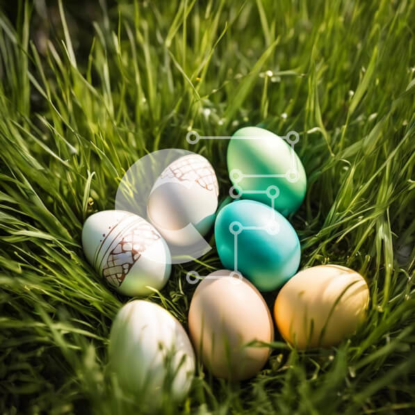 Intra Συλλεκτικό Ξύλινο Παζλ Plywood  4mm - Ζωντανά Πασχαλινά αυγά στο γρασίδι Σε Ξύλινο Κουτί - Διαστάσεις: 10x10 cm – 25 κομμάτια