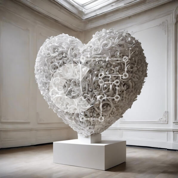 Intra Συλλεκτικό Ξύλινο Παζλ Plywood  4mm - Εμφάνιση χάρτινων γλυπτών σε σχήμα καρδιάς σε λευκό δωμάτιο Σε Ξύλινο Κουτί - Διαστάσεις Puzzle: 10x10 cm – 25 κομμάτια